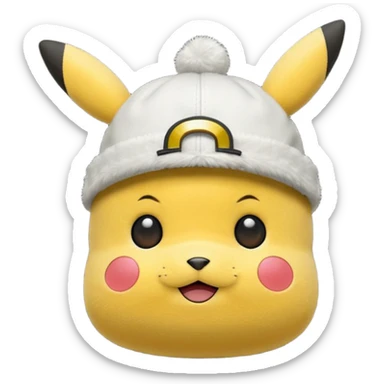 A Pikachu hat black  sticker