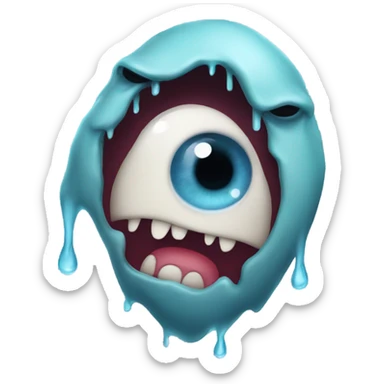 a one eye monster crying with one tear sticker