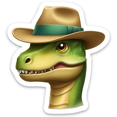 Dinosaures avec un chapeau sticker