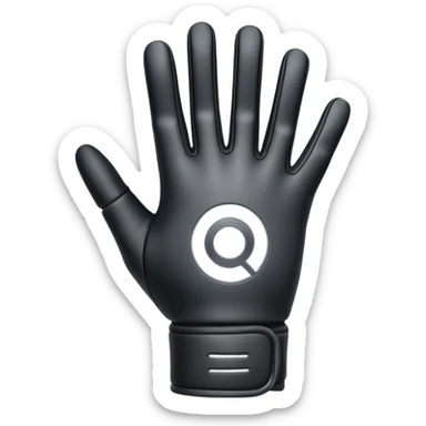 Minimal emoji of a futuristic nano-tech glove with subtle glowing lines, flat sci-fi wearable icon sticker