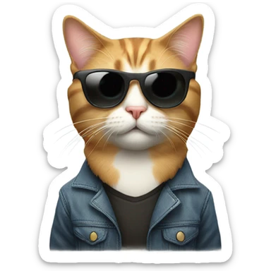 Cat with sunglasses sticker