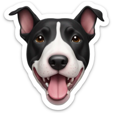 black bull terrier with tongue sticker