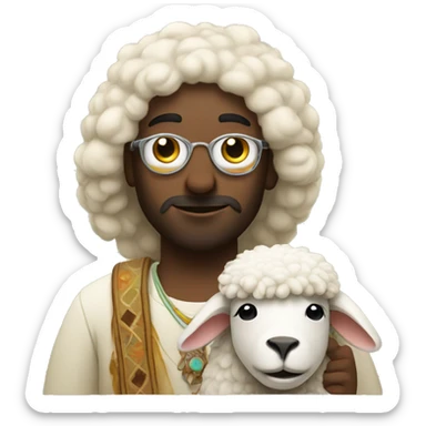 An hippie with a sheep sticker