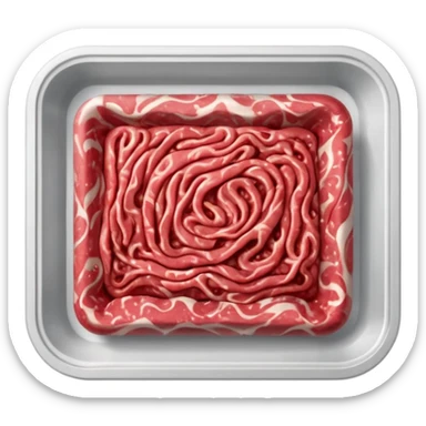 ground beef in plastic tray sticker