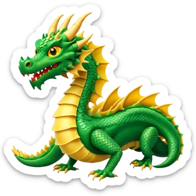 Dragon con cuerpo de pasta canelloni que el cuerpo enga su cuerpo normal con patas y que tenga tres cabezas de dragon sticker