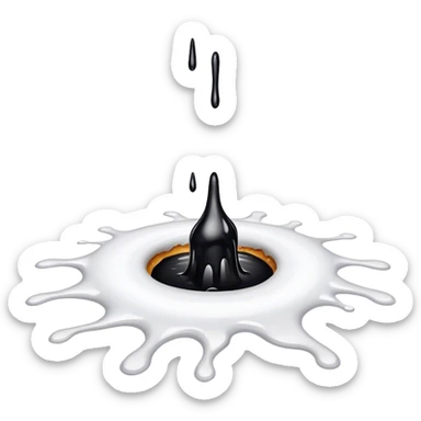 (a black hole on floor) dripping white paint  sticker