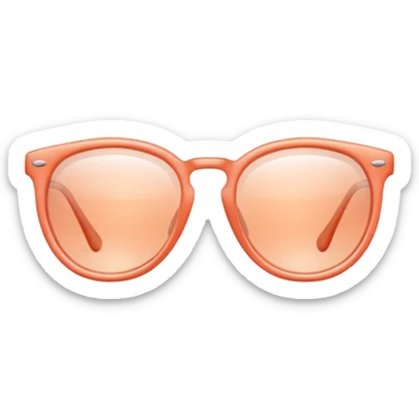 Peach-coral Glasses with subtle shine and curved frame edges. sticker