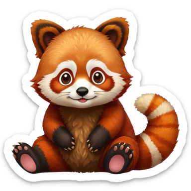 Red panda with poop sticker