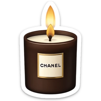 Dark Brown and white Chanel Candle sticker