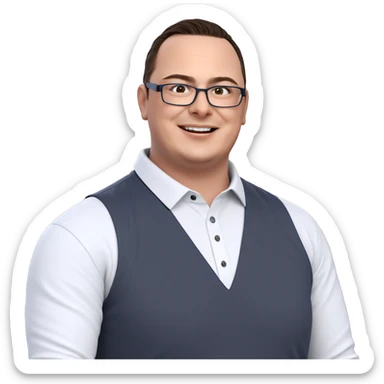 smiling boy in white shirt sticker