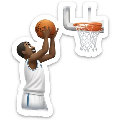 A man shooting a basketball that makes it in sticker