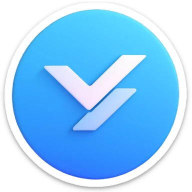 Instagram verified badge emoji style, blue gradient circle with white check mark, no text, transparent background sticker