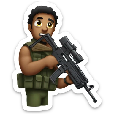 Rambo with a machine gun  sticker