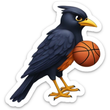 Atlanta birds basketball mascot logo black bird sticker