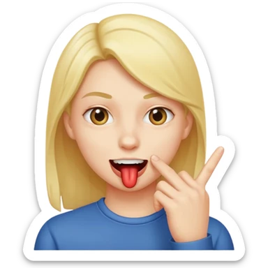 Biting on finger in a flirtairous way sticker