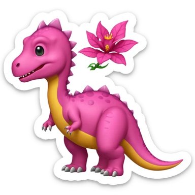 Crea un emoji de un dinosaurio de color rosa, que sea como este 🦖 sticker
