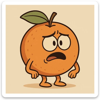 simple orange fruit, flat style, no text sticker