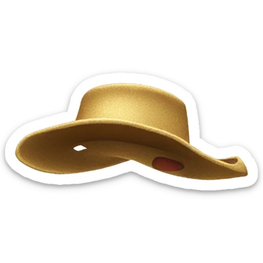Floating hat with a crooked floating halo above it  sticker