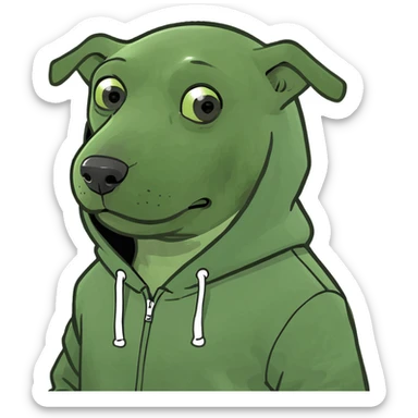 Dog wearing hoodies  sticker