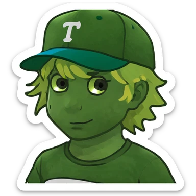 Cute blonde boy with messy hair and blue eyes sticker