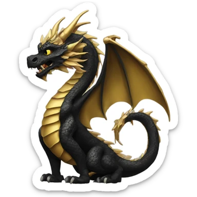 black and gold dragon  sticker