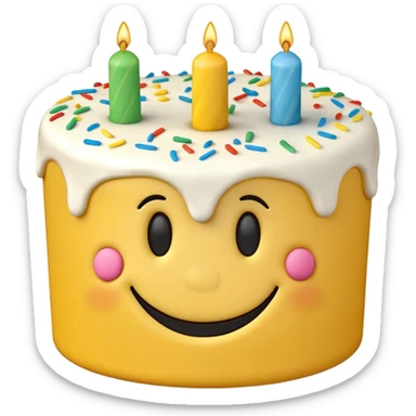 smiley face birthday cake sticker