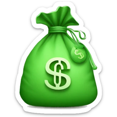 Money bag with green dollar sign sticker