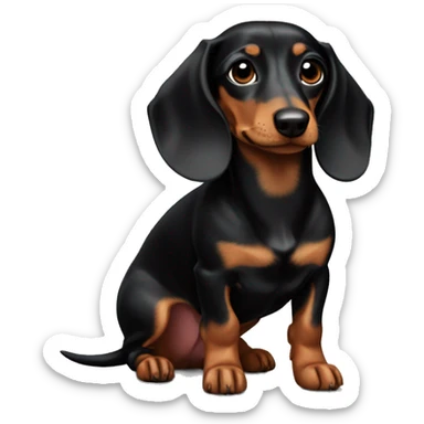 Dachshund longhear blacktan sticker