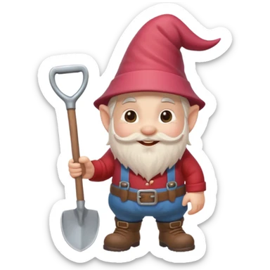 gnome with shovel sticker