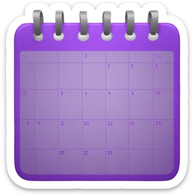 Blank purple calendar sticker