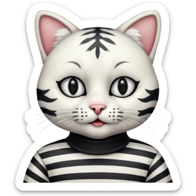 Cat mime performer sticker