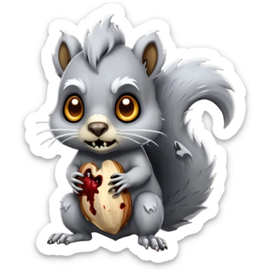 zombie squirrel undead grey sticker