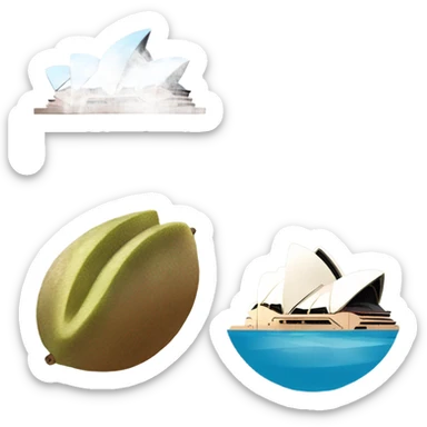 Kiwi bird, Sydney opera house, and Fiji sticker