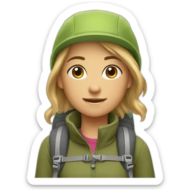 Girl goes trekking sticker