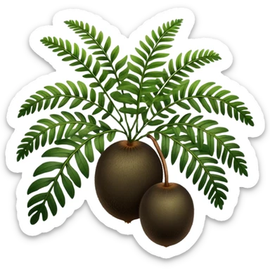 Black kiwi fern sticker