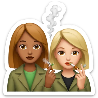 Two girls smoking weed sticker