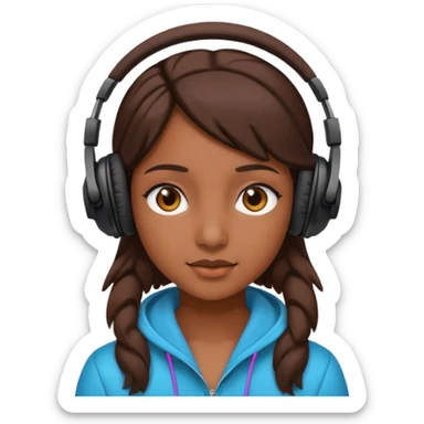 Une fille qui porte un casque écouteur  sticker