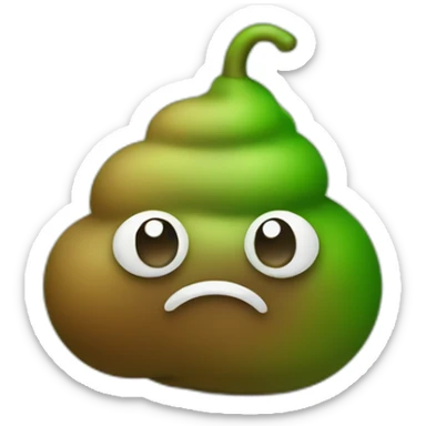 poop emoji but green and squeezed sticker