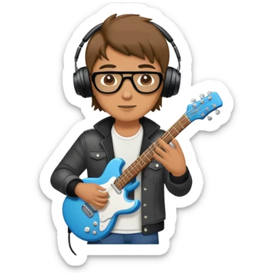 Happy Rock Pop Music Male Musician in his 30s dressed with trendy style sticker