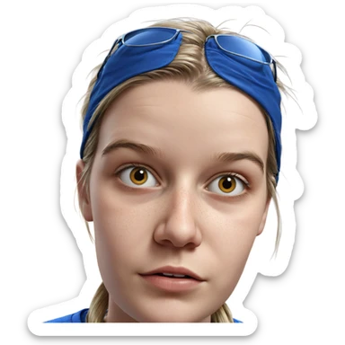 realistic portrait of girl sticker