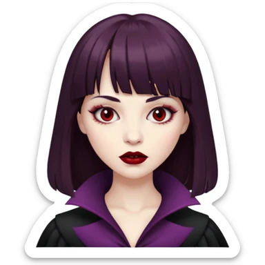 vampire feminine and with bangs  dark brown hair   sticker