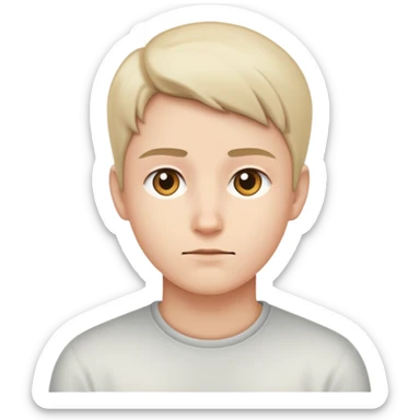 A minimal face with eyes looking away to the side, neutral expression, emotionally reserved, invisible barrier, slight distance sticker