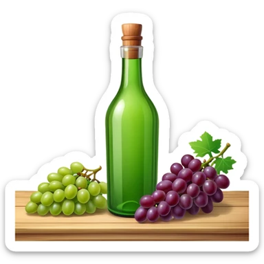 Vine bottle with Grapes sticker