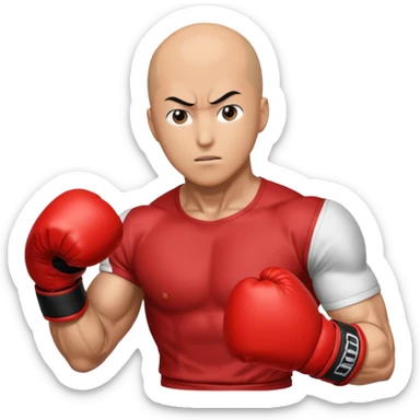 Saitama red hand punch with a boxing glove sticker