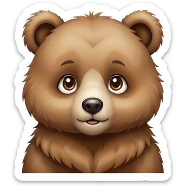 Cute bear cub with big eyes sticker