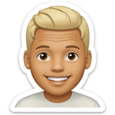 Chris Brown with blonde hair sticker