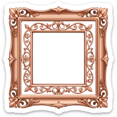  ornate vintage keepsake square rose gold frame sticker