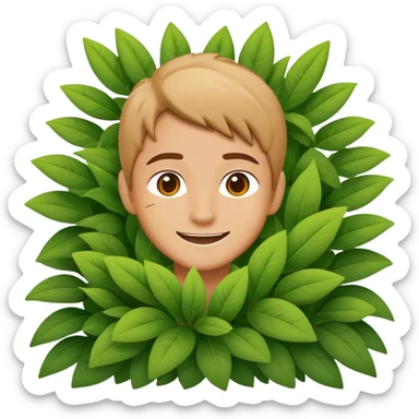 person watching behind bush sticker