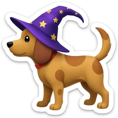 Dog wizard sticker