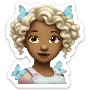 A BEAUTIFUL BUTTER FLY O baby girl had sticker